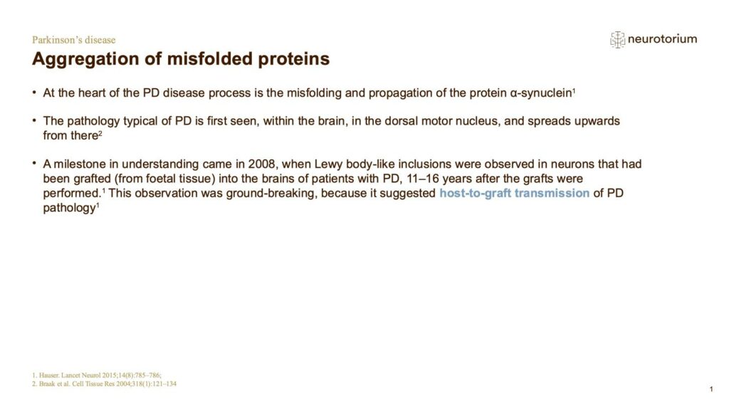 Aggregation of misfolded proteins